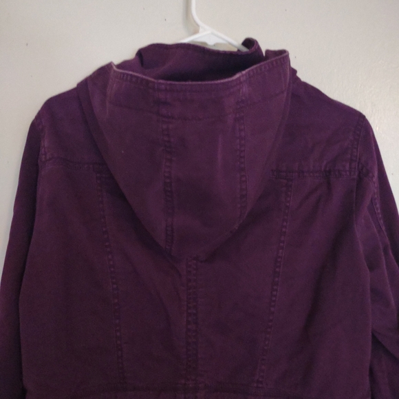 Loft Purple Women's Hooded Zip Up Utility Jacket Size M - Picture 8 of 12